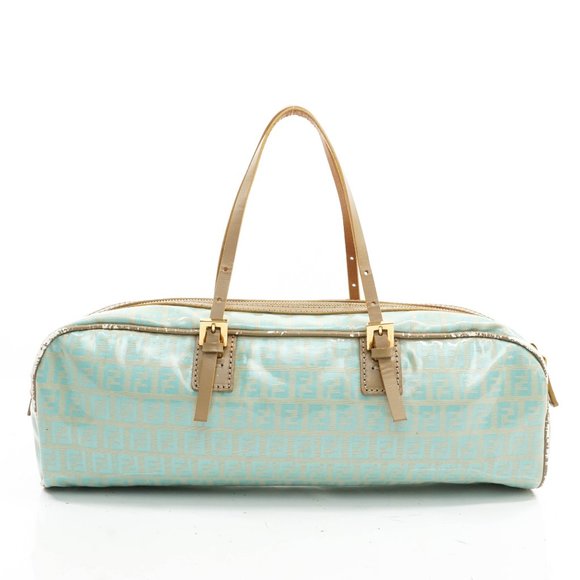 Auth Fendi Zucchino Hand Bag Light Blue #15070F96 - Picture 3 of 12